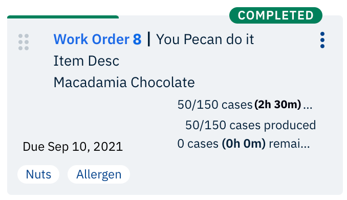 What does it mean when a work order is completed in Production ...