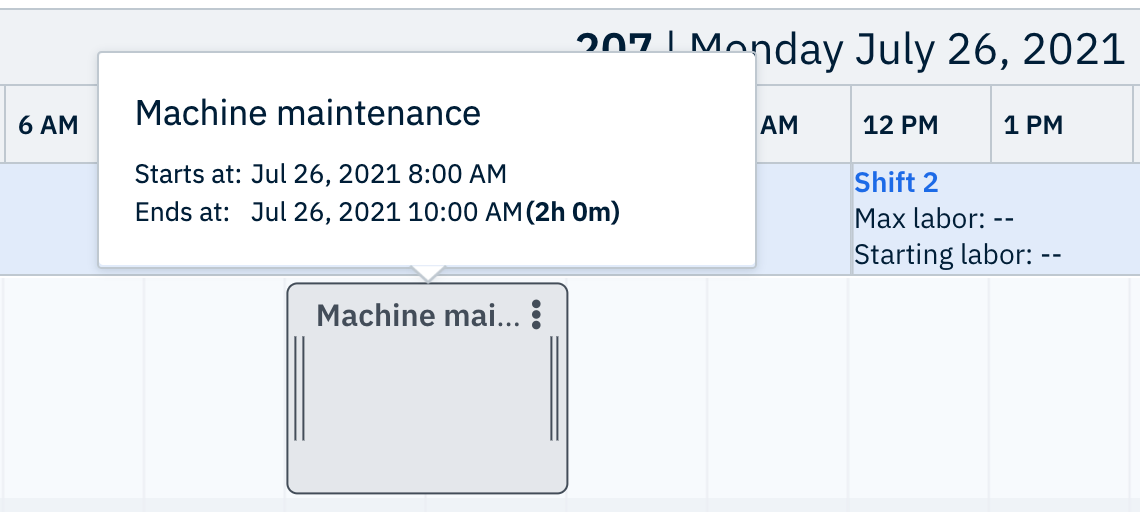 How do I add downtime to my schedule in Production Scheduling